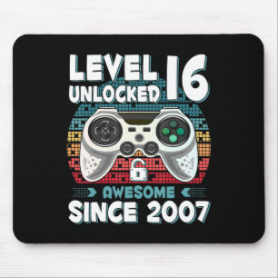16yr BDay Son Boy Fun Gamer 16th 16 Year Old Birth Mouse Pad