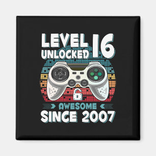 16yr Bday Son Boy Funny Gamer 16th 16 Year Old Bir Magnet