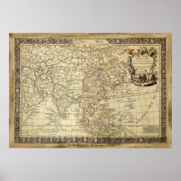1700 AD OLD WORLD MAP Art Poster