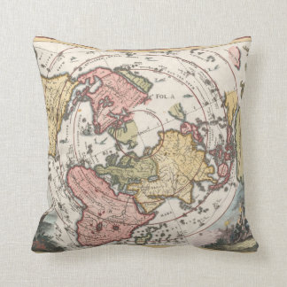 1700 World Map Pillow