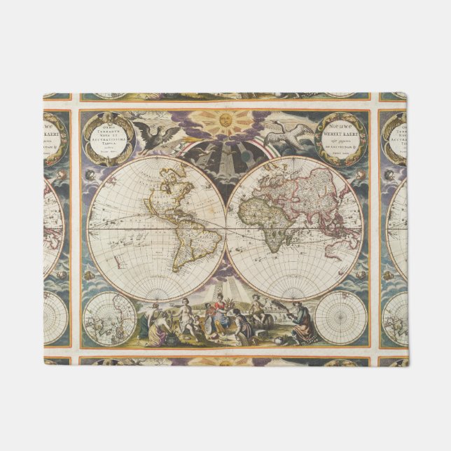 1702 A new map of the world Doormat (Front)