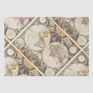 1702 A new map of the world Tissue Paper