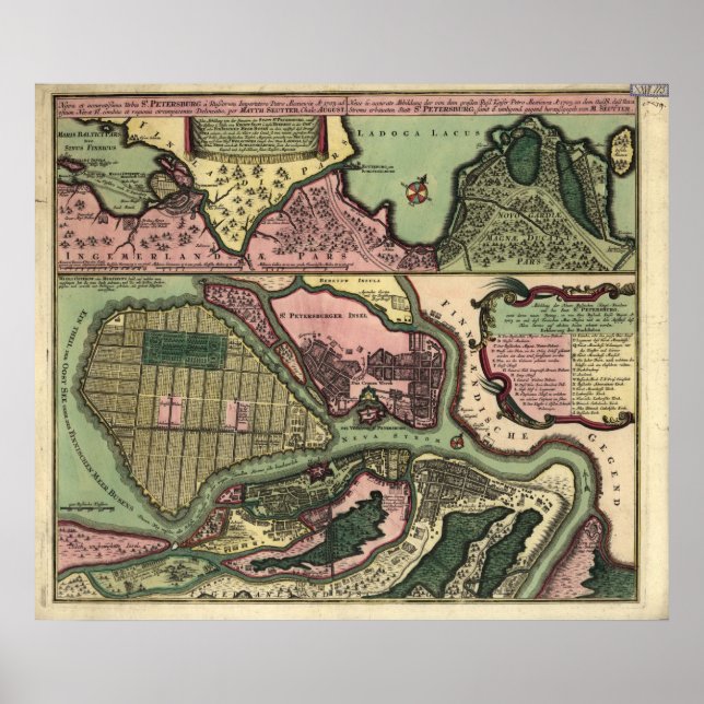 1703 Map of St. Petersburg Poster (Front)
