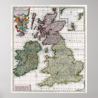 1706 Kindgdoms of England, Scotland, and Wales. Poster