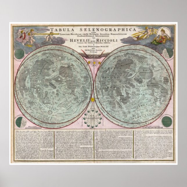 1707 Map of the Moon Poster (Front)