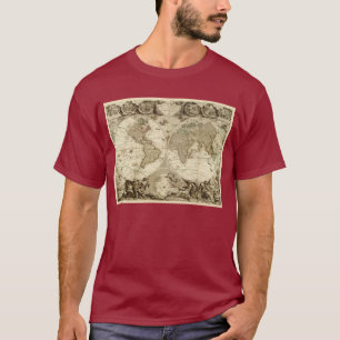 1708 World Map by Jean Baptiste Nolin T-Shirt