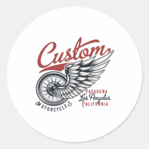 1709_Motorcycle_2 Classic Round Sticker