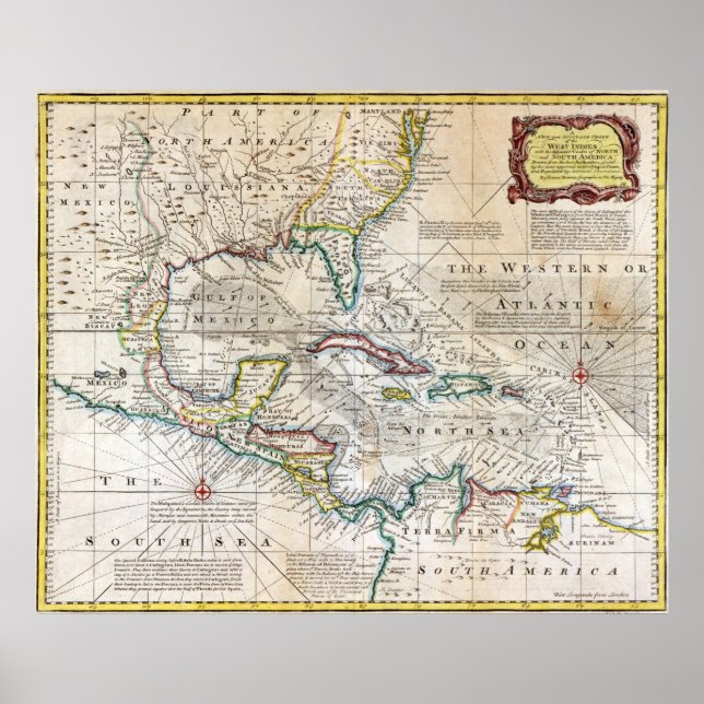 1720 Chart of the West Indies (Front)