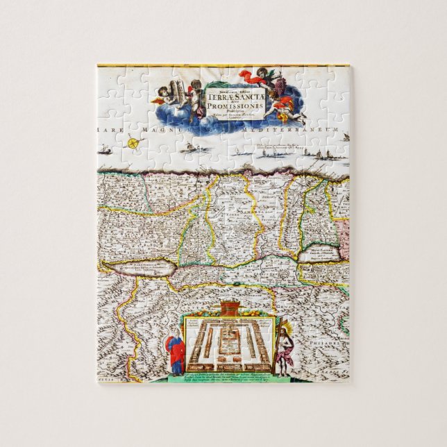 1720 Funck Map of Israel Palestine Holy Land Jigsaw Puzzle (Vertical)