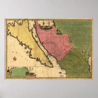 1720 Map of California as an island Poster