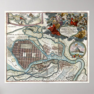 1720 Saint Petersburg Map Poster