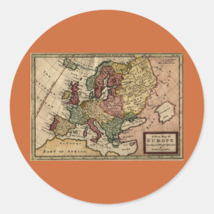 1721 Map of Europe Classic Round Sticker