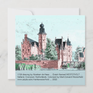 1729 A. de Haen Dutch Kasteel WESTERVELT Card