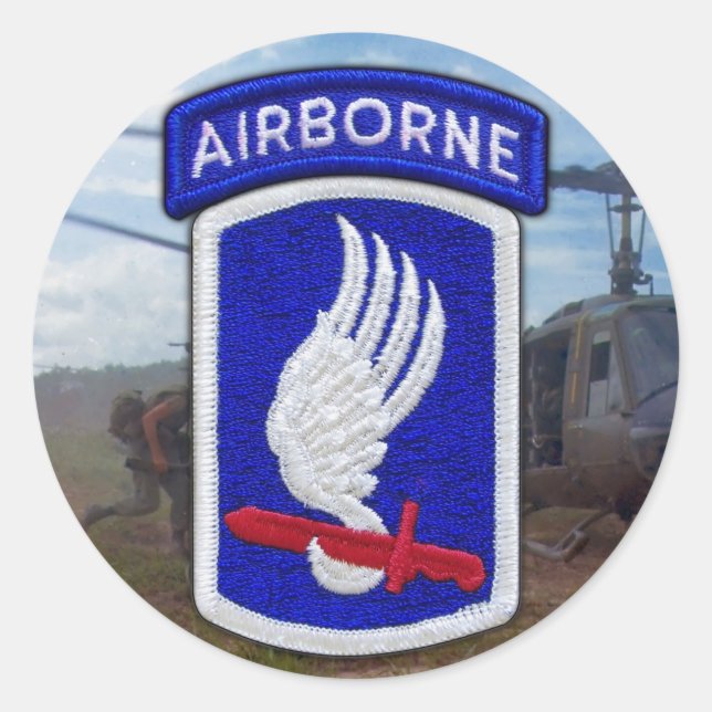 173rd ABN Airborne Brigade veterans vets LRRP Classic Round Sticker (Front)