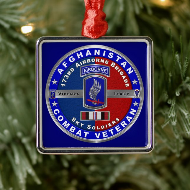 173rd Airborne Brigade Afghanistan Vet Christmas Metal Ornament (Tree)