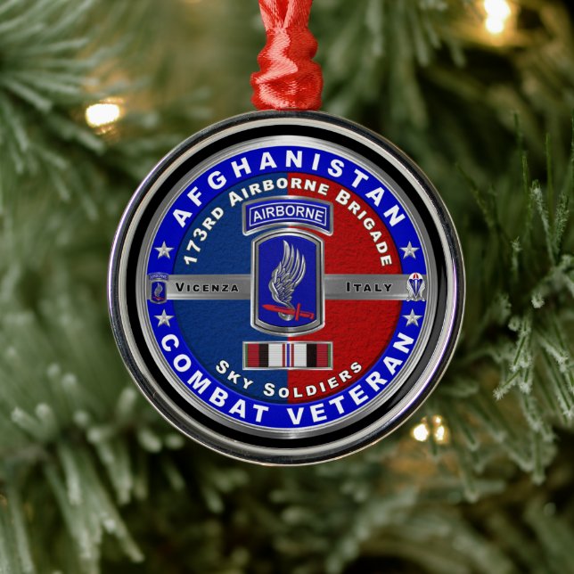 173rd Airborne Brigade Afghanistan Veteran Metal Ornament (Tree)