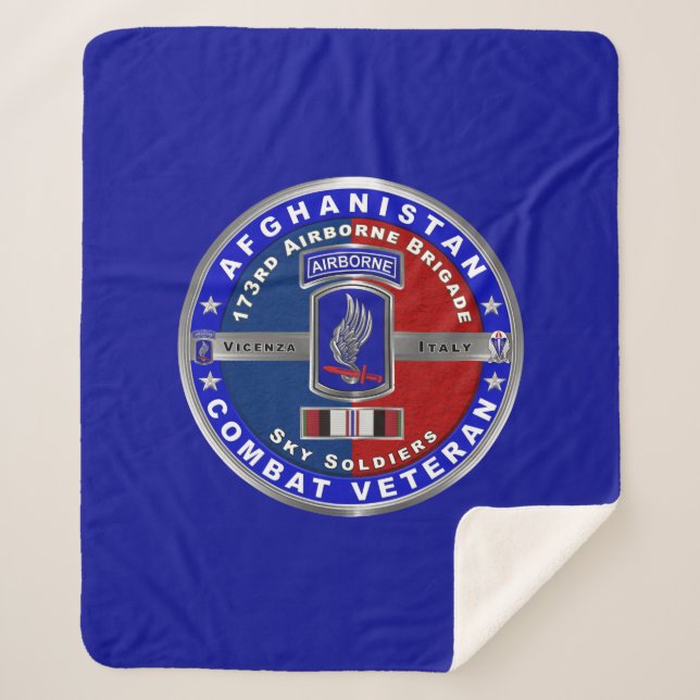 173rd Airborne Brigade  Afghanistan Veteran Sherpa Blanket (Front)