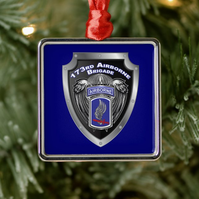 173rd Airborne Brigade Christmas Metal Ornament (Tree)