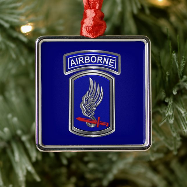 173rd Airborne Brigade Christmas Metal Ornament (Tree)