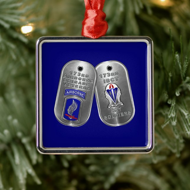 173rd Airborne Brigade  Christmas Metal Ornament (Tree)