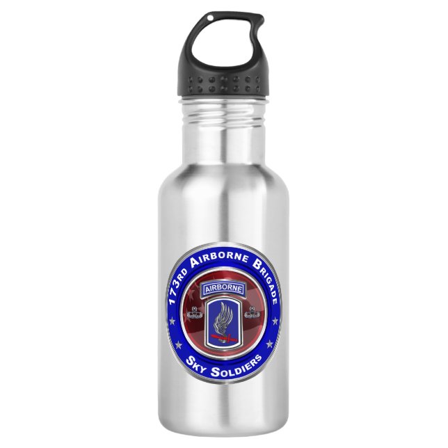 173rd Airborne Brigade Combat Team  710 Ml Water Bottle (Front)