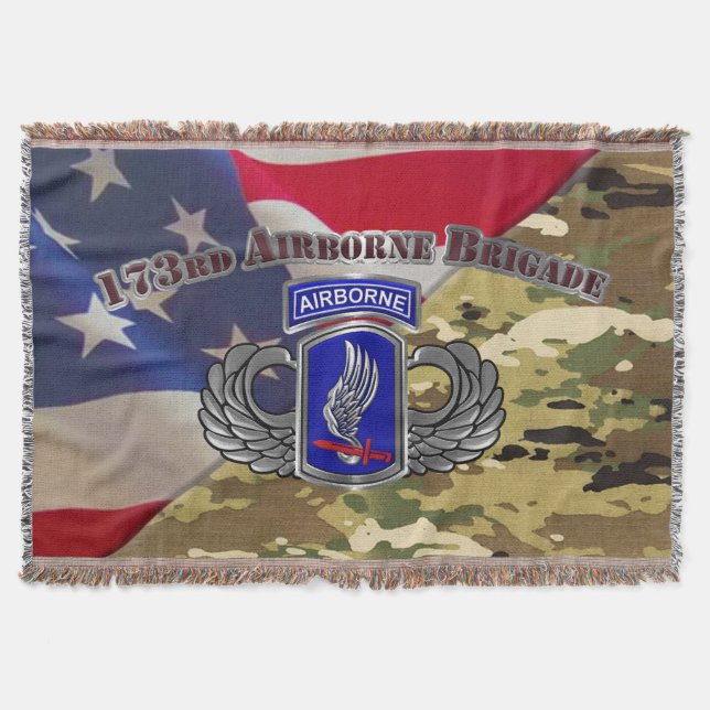 173rd Airborne Brigade  Throw Blanket (Front)