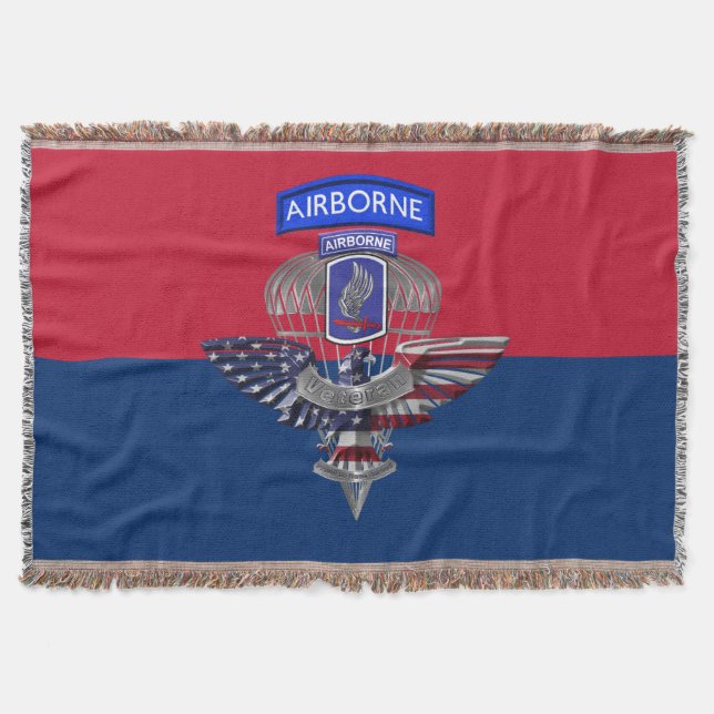 173rd Airborne Brigade Veteran Throw Blanket (Front)