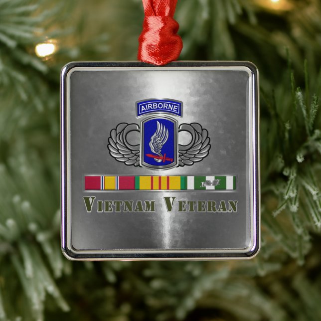 173rd Airborne Brigade Vietnam Vet Christmas Metal Ornament (Tree)