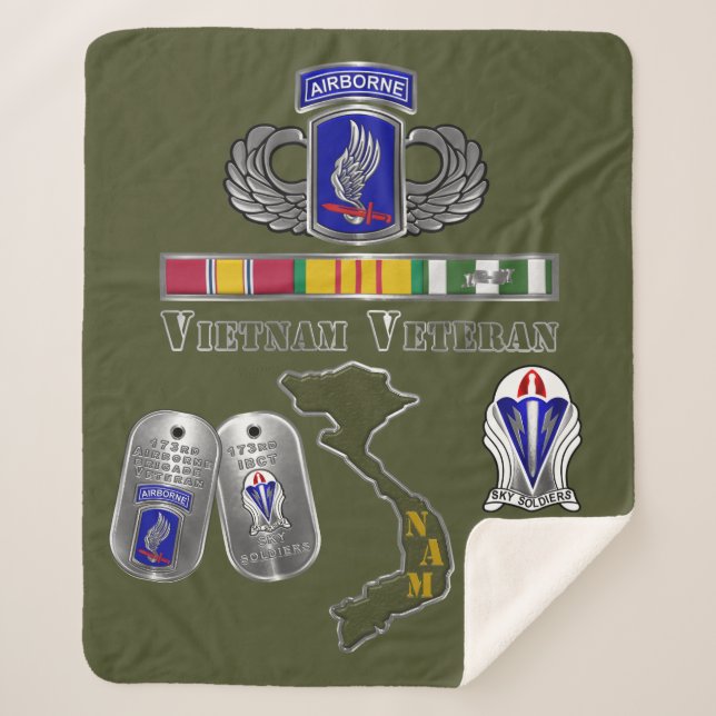 173rd Airborne Brigade Vietnam Veteran Sherpa Blanket (Front)