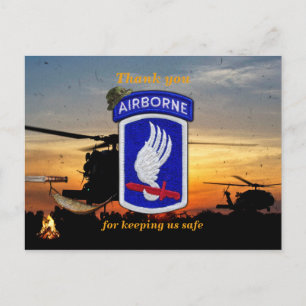 173rd airborne sky soldiers lrrp vets patch postcard