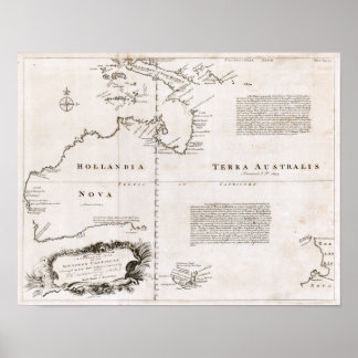 1744 Australia Map Poster