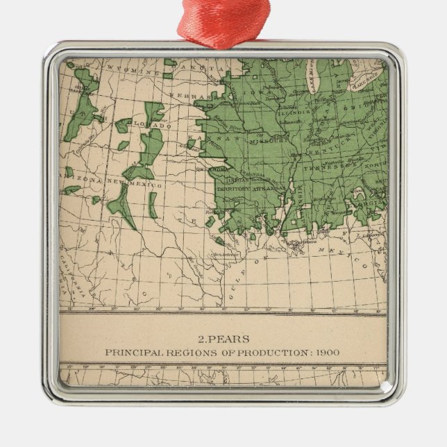 174 Apples, pears, principal regions Metal Tree Decoration (Front)