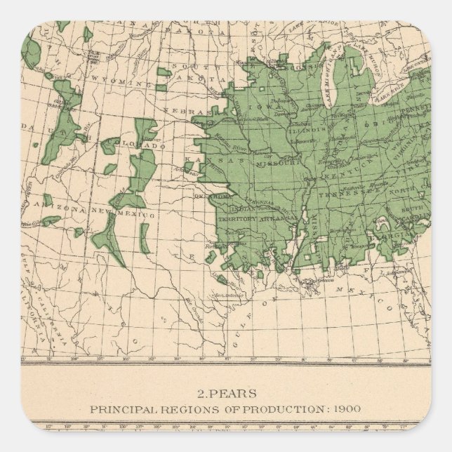 174 Apples, pears, principal regions Square Sticker (Front)