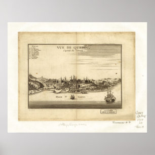 1755 St. Laurent Montreal Quebec Panoramic Map Poster