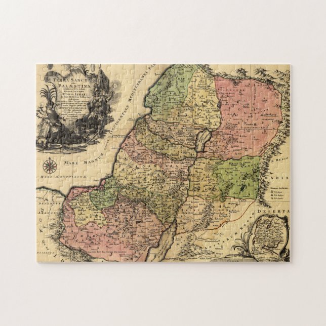 1759 Map Of Ancient Israel With The 12 Tribes Jigsaw Puzzle (Horizontal)
