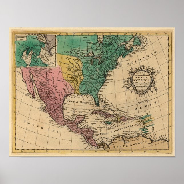 1763 North America Map Poster (Front)