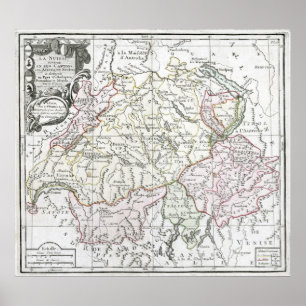 1764 La Suisse Map Poster