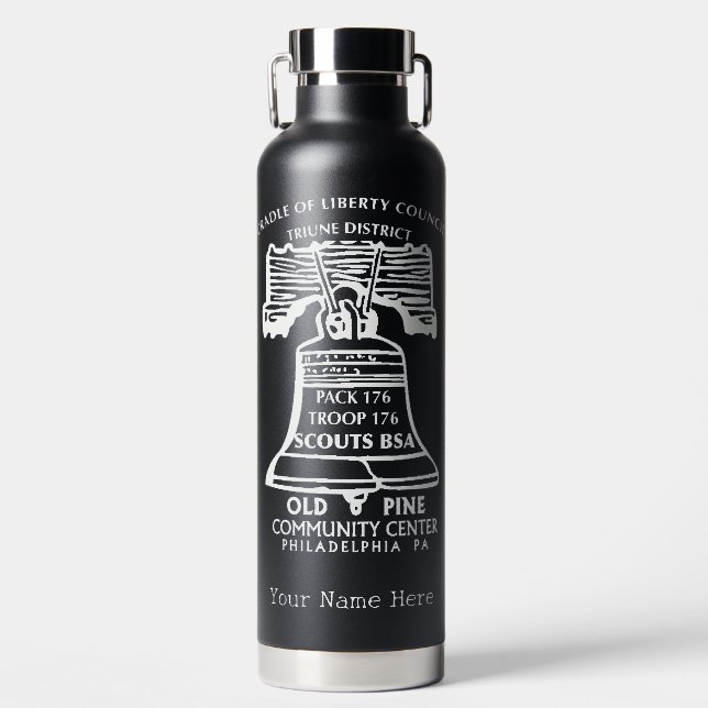 176 Black Metal Water Bottle (Front)
