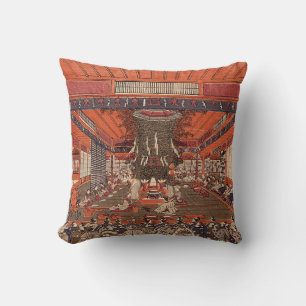 1770 Japanese Painting By Toyoharu Utagawa Poster Cushion
