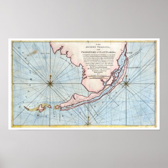 1772 Southern Florida Map Poster (Front)