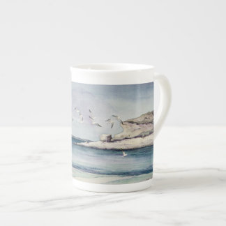 1774 Seagulls at Sandy Beach Bone China Mug