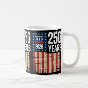 1776 2026 250 Years Anniversary Distressed Us Flag Coffee Mug