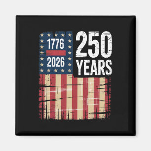 1776 2026 250 Years Anniversary Distressed Us Flag Magnet