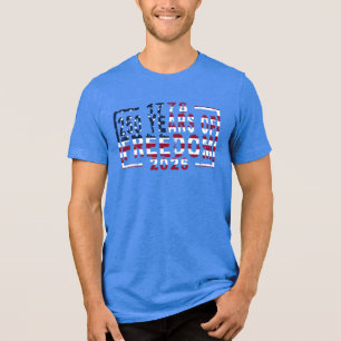 1776 2026 250 Years of Freedom US Flag Graphic Tri-Blend Shirt