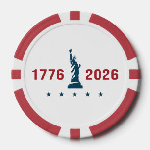1776 2026 250th Anniversary America Patriotic Poker Chips