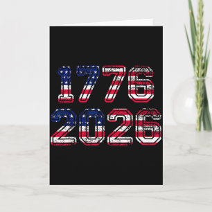 1776-2026 250th Birthday American Flag Eagle Shirt Card