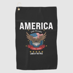 1776 2026 America 250 Years Eagle Patriotic Golf Towel