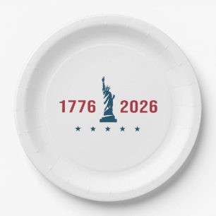 1776 2026 America 250th Anniversary Patriotic  Paper Plate