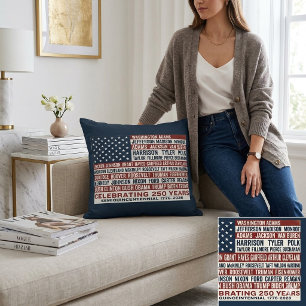 1776-2026 America 250th Anniversary Presidents Car Cushion