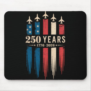1776-2026 Patriotic Airshow Usa Flag - 250 Years P Mouse Pad